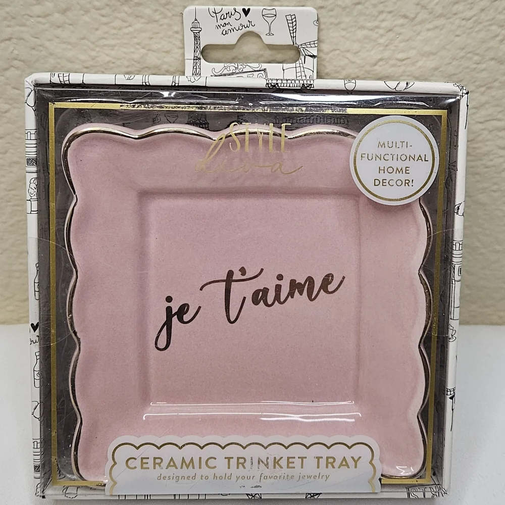 Je Taime Ceramic Trinket Tray NEW